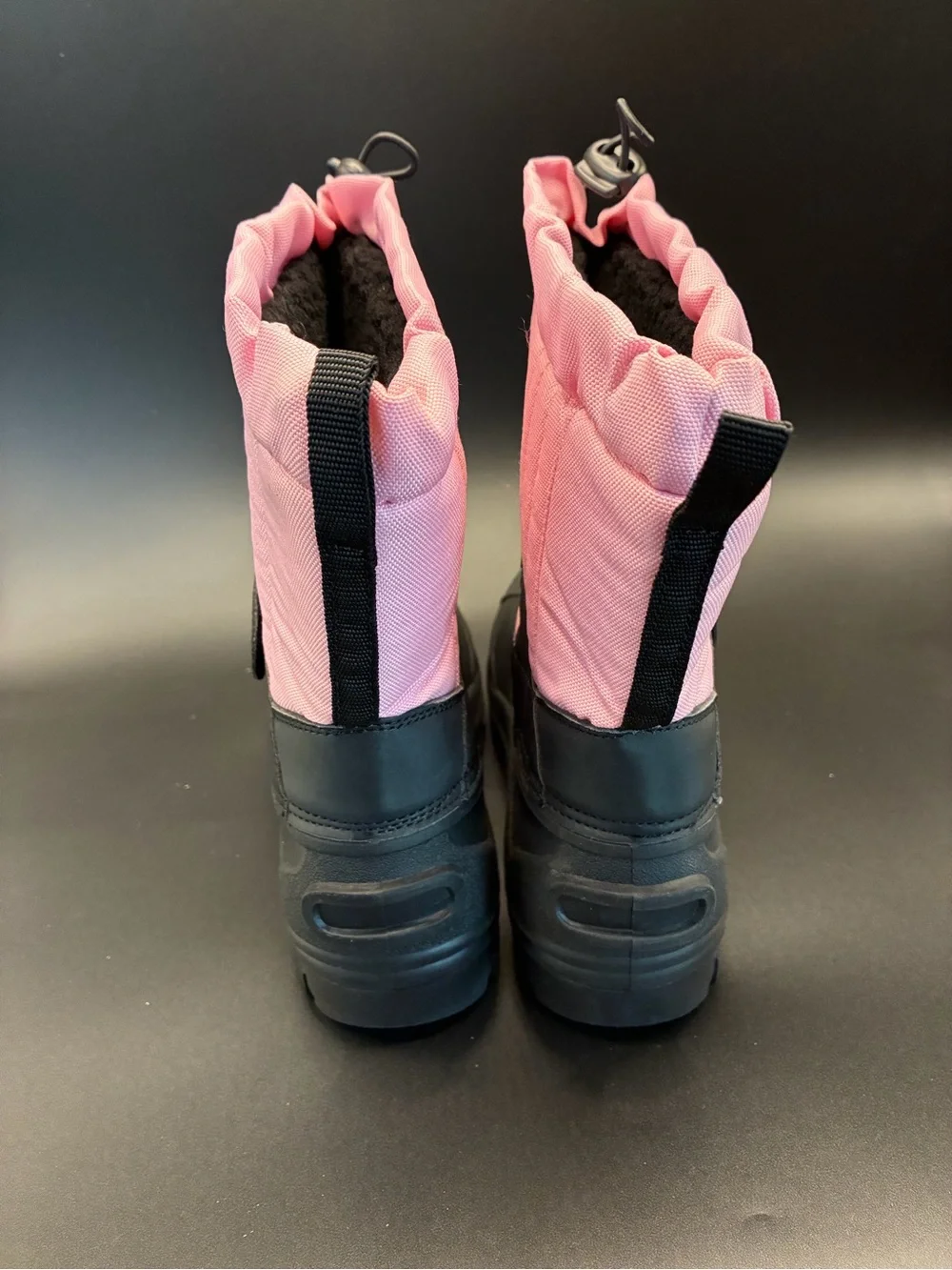 Kids Pink and Black Insulated Snow Boots
